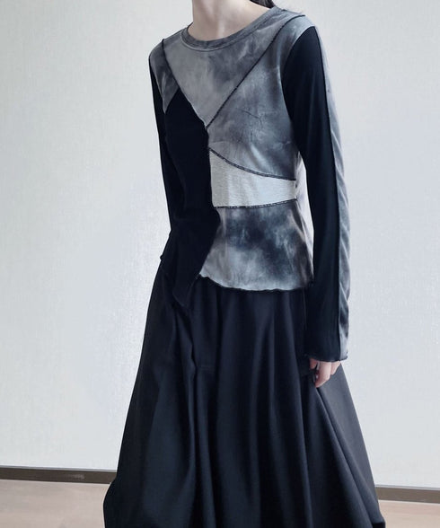 Boat-neck Blocking Top